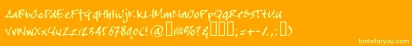 More about Crapj Font Crapj Font – Yellow Fonts on Orange Background