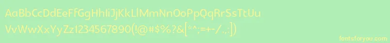 フォントGlametrix – 黄色の文字が緑の背景にあります