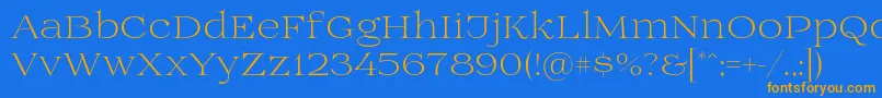 Prida01light Font – Orange Fonts on Blue Background