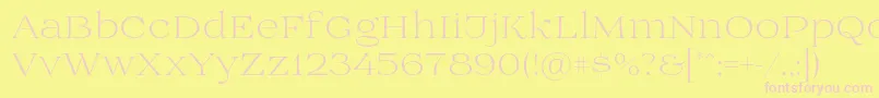 Prida01light Font – Pink Fonts on Yellow Background