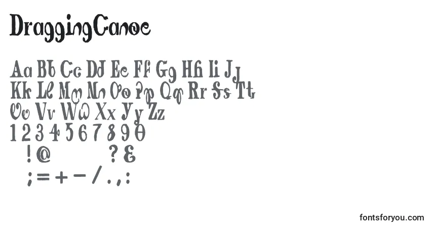 Czcionka DraggingCanoe – alfabet, cyfry, specjalne znaki