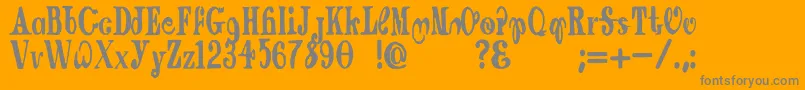 DraggingCanoe-Schriftart – Graue Schriften auf orangefarbenem Hintergrund