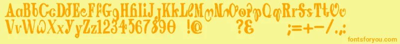 DraggingCanoe Font – Orange Fonts on Yellow Background