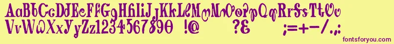 DraggingCanoe Font – Purple Fonts on Yellow Background