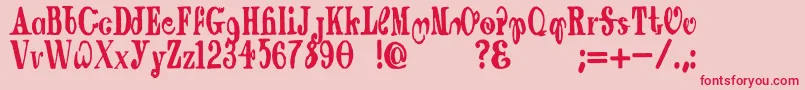 DraggingCanoe-Schriftart – Rote Schriften auf rosa Hintergrund