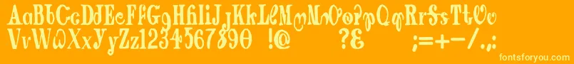 DraggingCanoe Font – Yellow Fonts on Orange Background