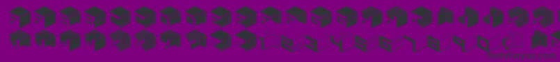 フォントQbicle1brkmkinv – 紫の背景に黒い文字