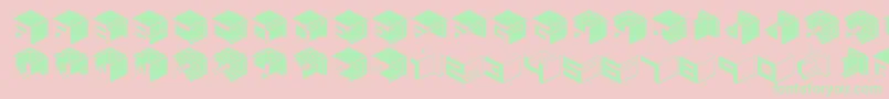 Qbicle1brkmkinv-Schriftart – Grüne Schriften auf rosa Hintergrund