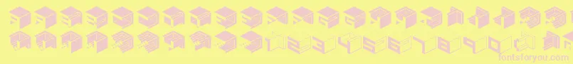Qbicle1brkmkinv Font – Pink Fonts on Yellow Background
