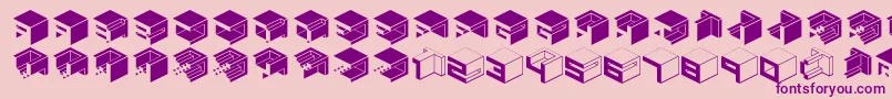Fonte Qbicle1brkmkinv – fontes roxas em um fundo rosa