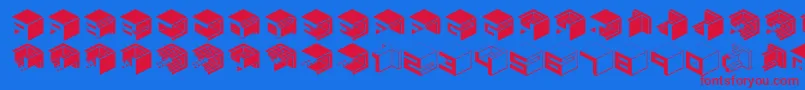 Qbicle1brkmkinv Font – Red Fonts on Blue Background