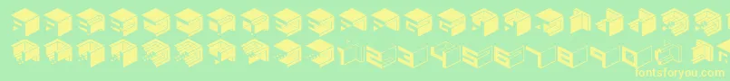 Qbicle1brkmkinv Font – Yellow Fonts on Green Background