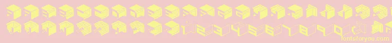 Qbicle1brkmkinv Font – Yellow Fonts on Pink Background