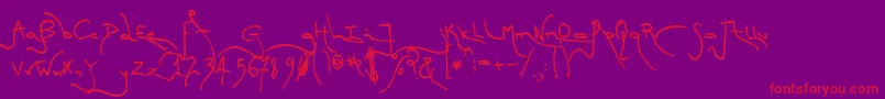 TmFirstFleetBold-Schriftart – Rote Schriften auf violettem Hintergrund