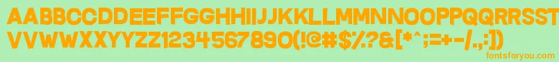 Questrian Font – Orange Fonts on Green Background