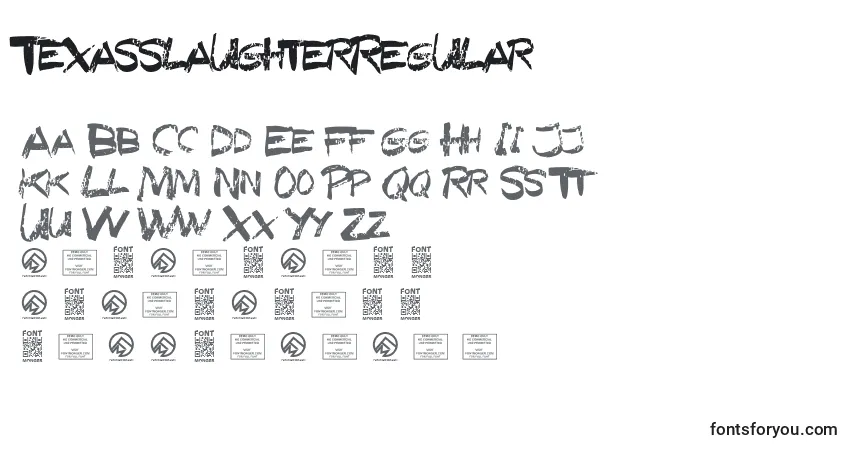 A fonte TexasslaughterRegular – alfabeto, números, caracteres especiais