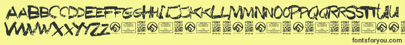 TexasslaughterRegular-fontti – mustat fontit keltaisella taustalla