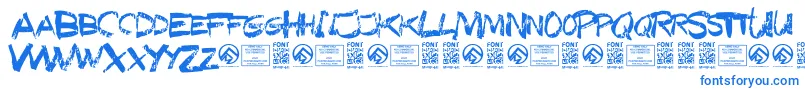 TexasslaughterRegular-Schriftart – Blaue Schriften auf weißem Hintergrund