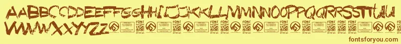 fuente TexasslaughterRegular – Fuentes Marrones Sobre Fondo Amarillo
