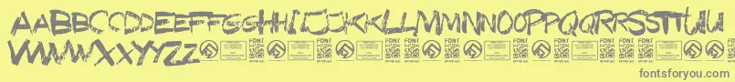 フォントTexasslaughterRegular – 黄色の背景に灰色の文字