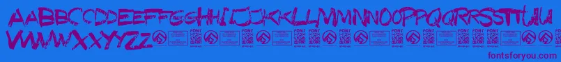 TexasslaughterRegular-Schriftart – Violette Schriften auf blauem Hintergrund