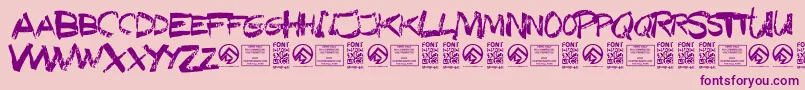 TexasslaughterRegular-fontti – violetit fontit vaaleanpunaisella taustalla
