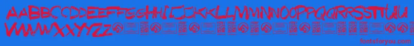 TexasslaughterRegular Font – Red Fonts on Blue Background