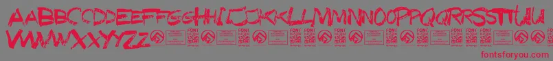 TexasslaughterRegular-Schriftart – Rote Schriften auf grauem Hintergrund