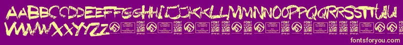 Fonte TexasslaughterRegular – fontes amarelas em um fundo roxo