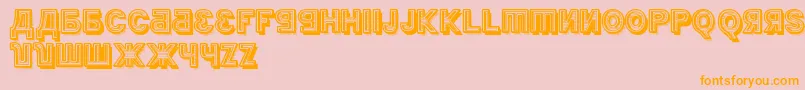 KremlinMinisterBlack3D Font – Orange Fonts on Pink Background