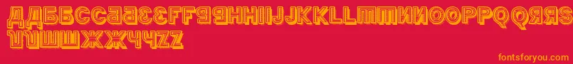 KremlinMinisterBlack3D Font – Orange Fonts on Red Background