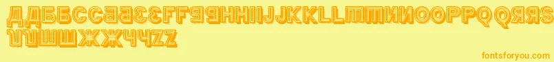 KremlinMinisterBlack3D Font – Orange Fonts on Yellow Background