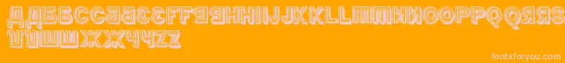 KremlinMinisterBlack3D Font – Pink Fonts on Orange Background