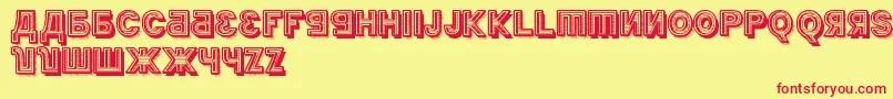 KremlinMinisterBlack3D Font – Red Fonts on Yellow Background