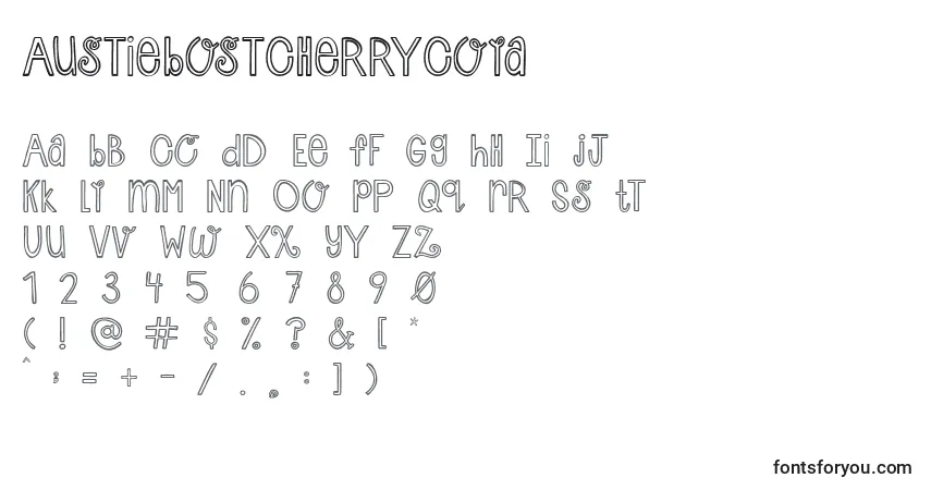 Fuente AustieBostCherryCola - alfabeto, números, caracteres especiales