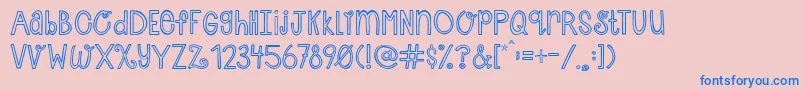 AustieBostCherryCola-fontti – siniset fontit vaaleanpunaisella taustalla