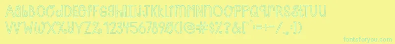 Police AustieBostCherryCola – polices vertes sur fond jaune