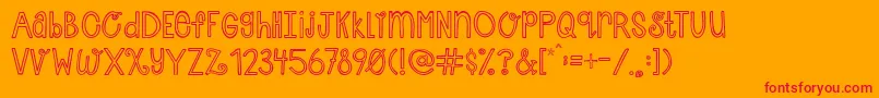 AustieBostCherryCola Font – Red Fonts on Orange Background