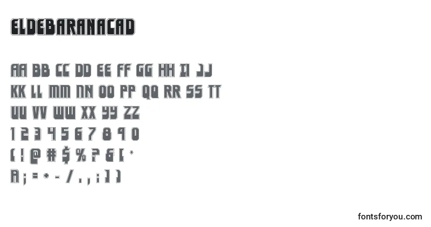 Czcionka Eldebaranacad – alfabet, cyfry, specjalne znaki