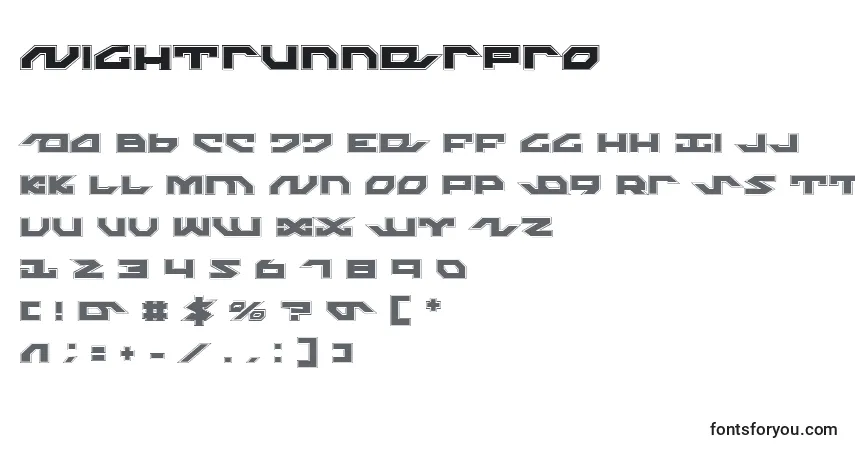 NightrunnerPro-fontti – aakkoset, numerot, erikoismerkit