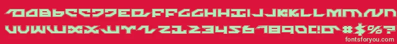 フォントNightrunnerPro – 赤い背景に緑の文字