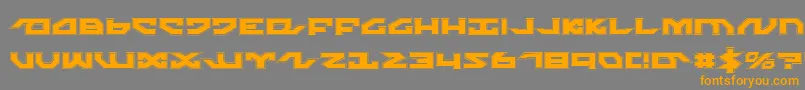 フォントNightrunnerPro – オレンジの文字は灰色の背景にあります。