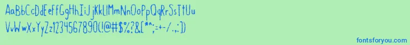 GastroIntestinal Font – Blue Fonts on Green Background