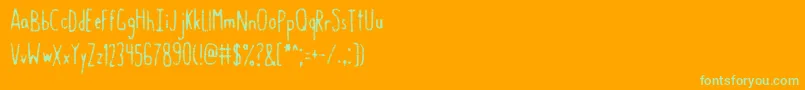 GastroIntestinal Font – Green Fonts on Orange Background