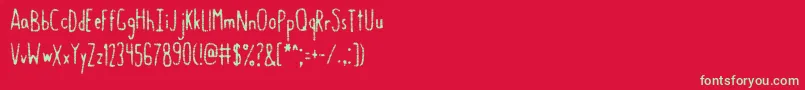 GastroIntestinal Font – Green Fonts on Red Background