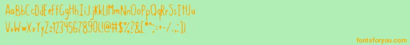 GastroIntestinal Font – Orange Fonts on Green Background