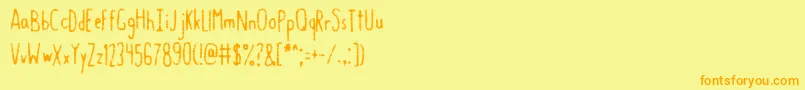 GastroIntestinal Font – Orange Fonts on Yellow Background