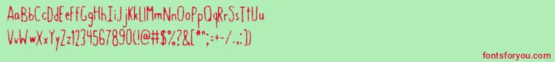 GastroIntestinal Font – Red Fonts on Green Background