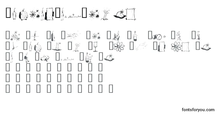 Schriftart FleurAuxDents – Alphabet, Zahlen, spezielle Symbole