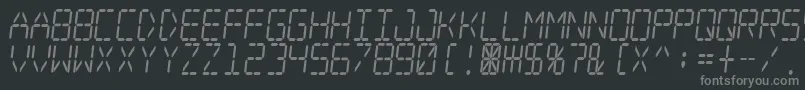 Czcionka Digitaldreamskewnarrow – szare czcionki na czarnym tle
